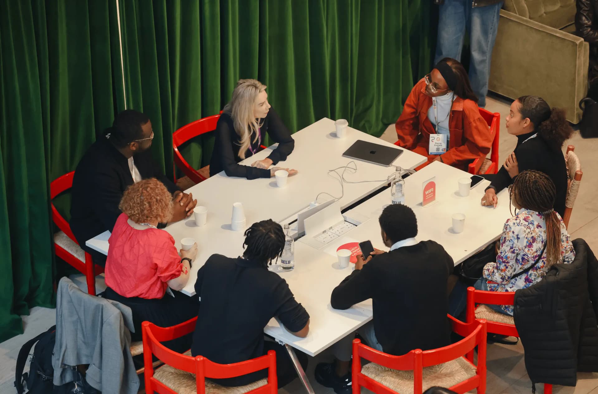 Young founders at pitch event